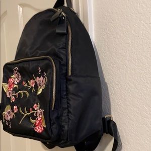 Bags - black backpack with floral details Bags - black backpack with floral details